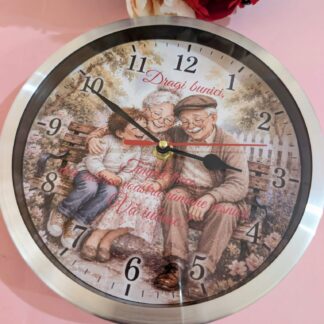 Ceas personalizat pentru bunici cu nepotel si mesaj emotionant din partea nepotului